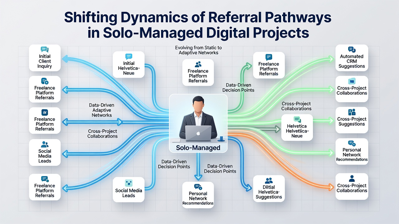 Detailed view of referral tracking interfaces used in solo digital projects